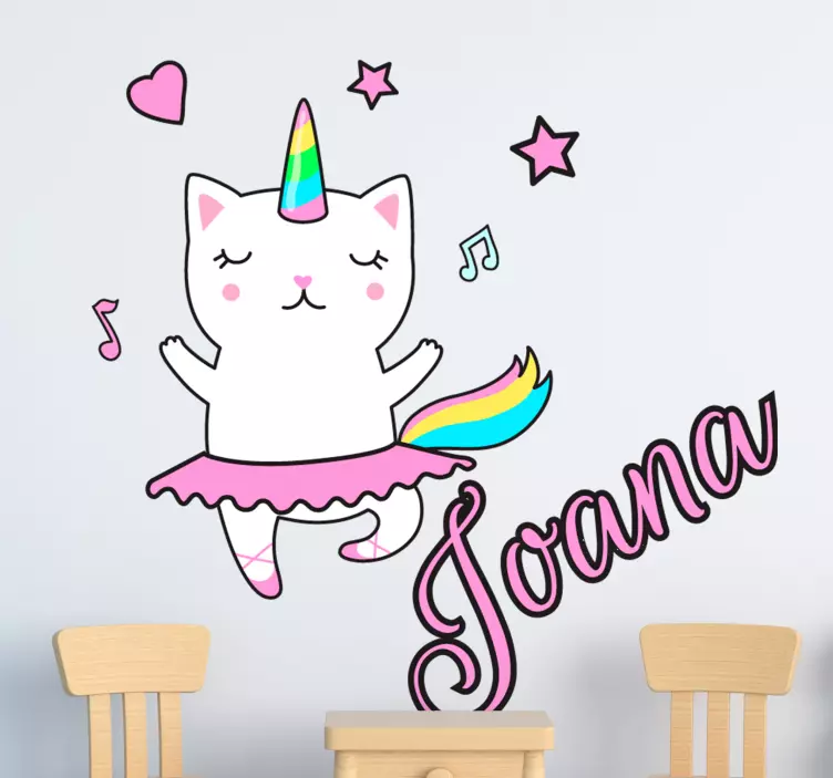 Ballet Dancing Cat wall sticker - TenStickers