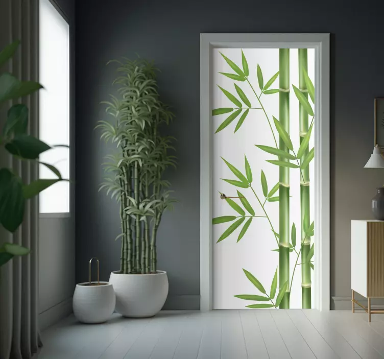 Bamboo stem door sticker - TenStickers