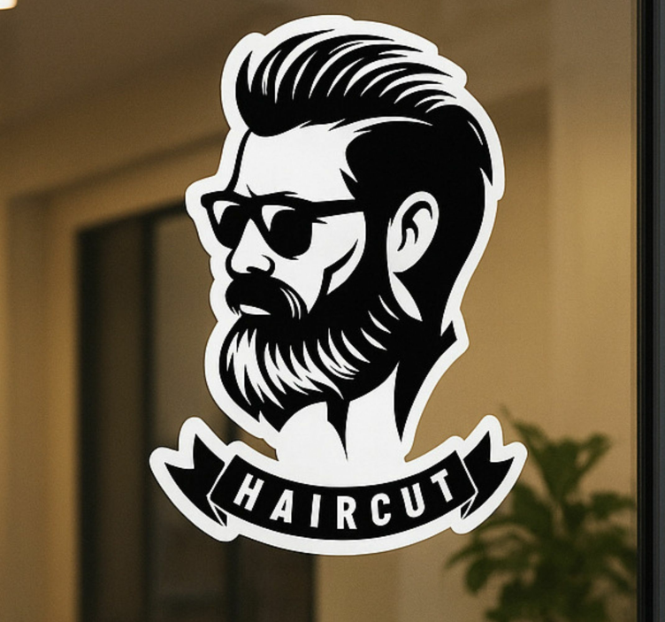 Barber shop sign health and beauty sticker - TenStickers