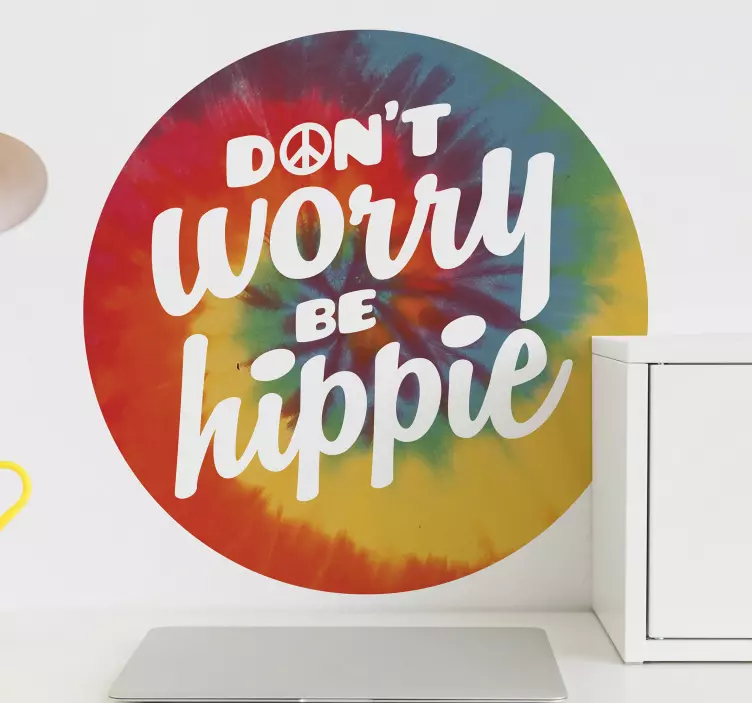 Be hippie text wall sticker - TenStickers