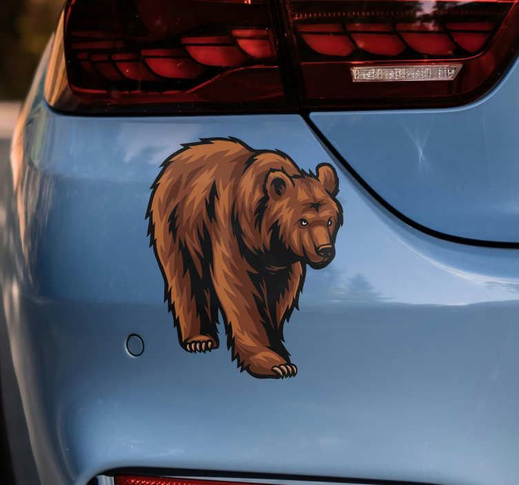 bear illustration car sticker - TenStickers