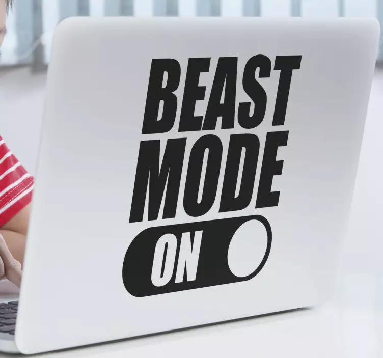 Beast Mode ON laptop decal - TenStickers