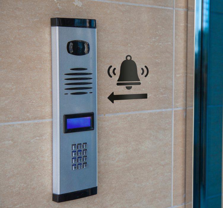 Bell Sign:Ding Dong! Please enter through the main entrance. viny - TenStickers