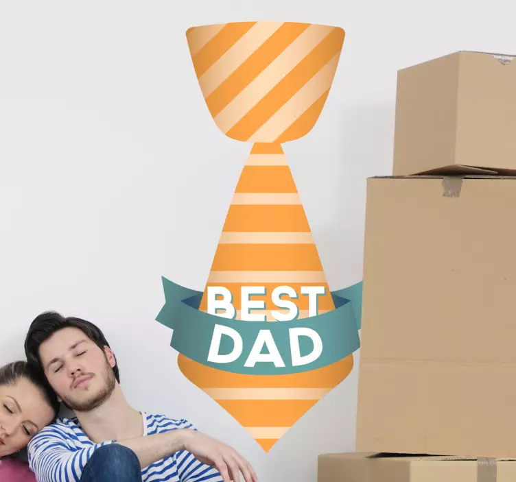 Best Dad Tie Sticker - TenStickers