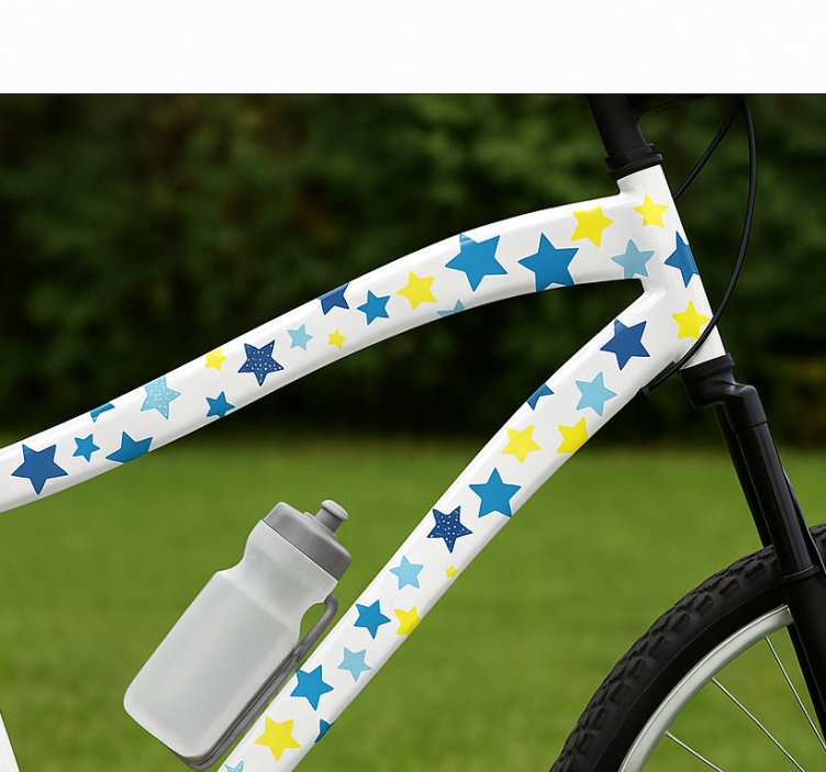 Bike sticker colorful stars - TenStickers