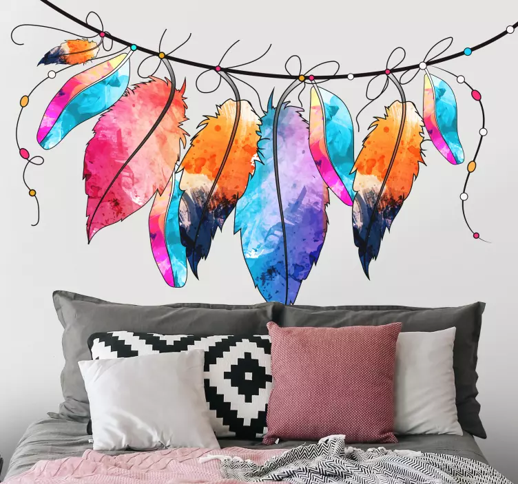 Bird Feathers Wall Sticker - TenStickers