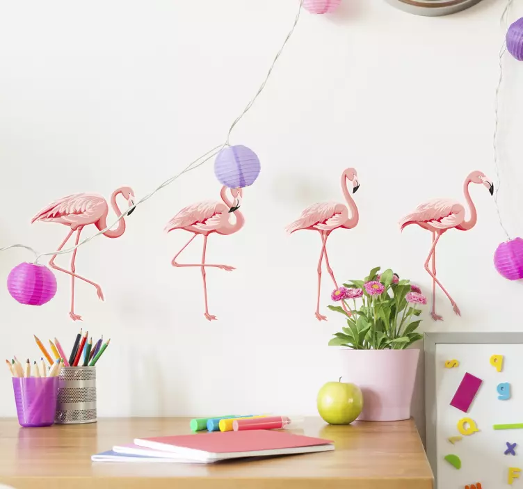 Bird wall sticker flamingo style - TenStickers