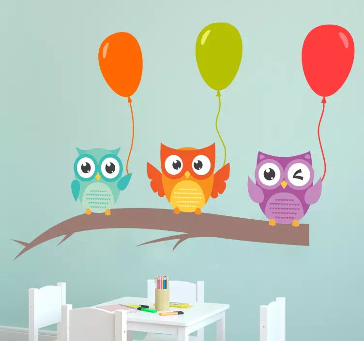 Birds with Balloons Wall Sticker - TenStickers
