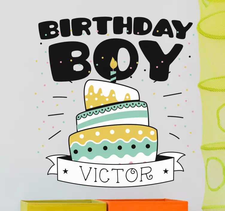 Birthday boy wall sticker - TenStickers