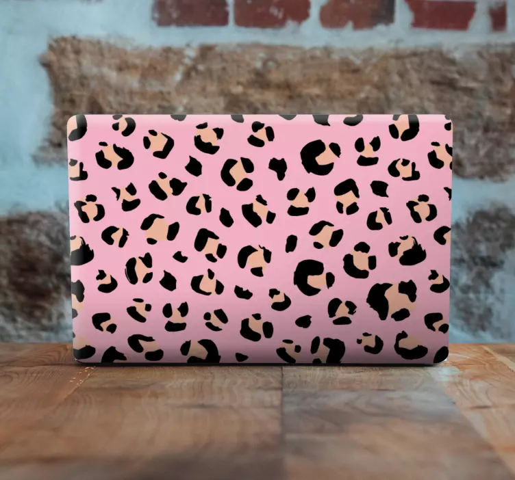 Black and pink leopard pattern laptop  decal - TenStickers