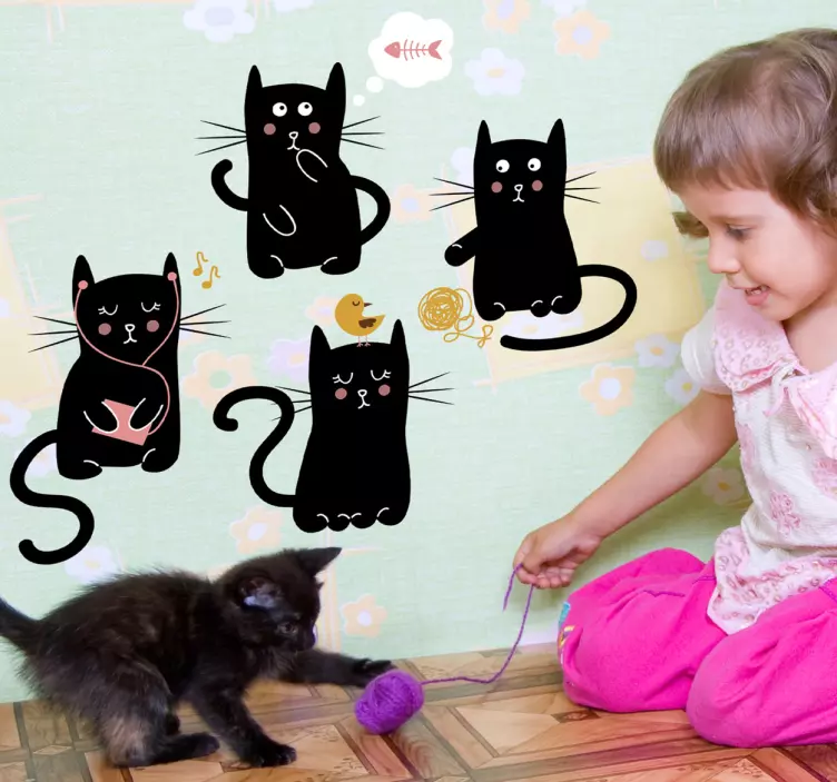 Black Cats Wall Stickers - TenStickers