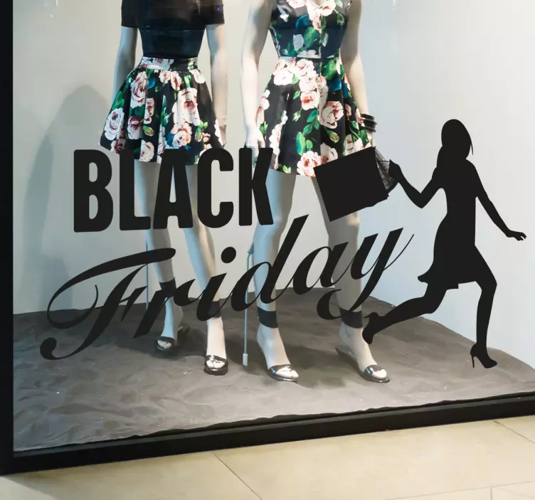 Black Friday Shopping Window Sticker - TenStickers