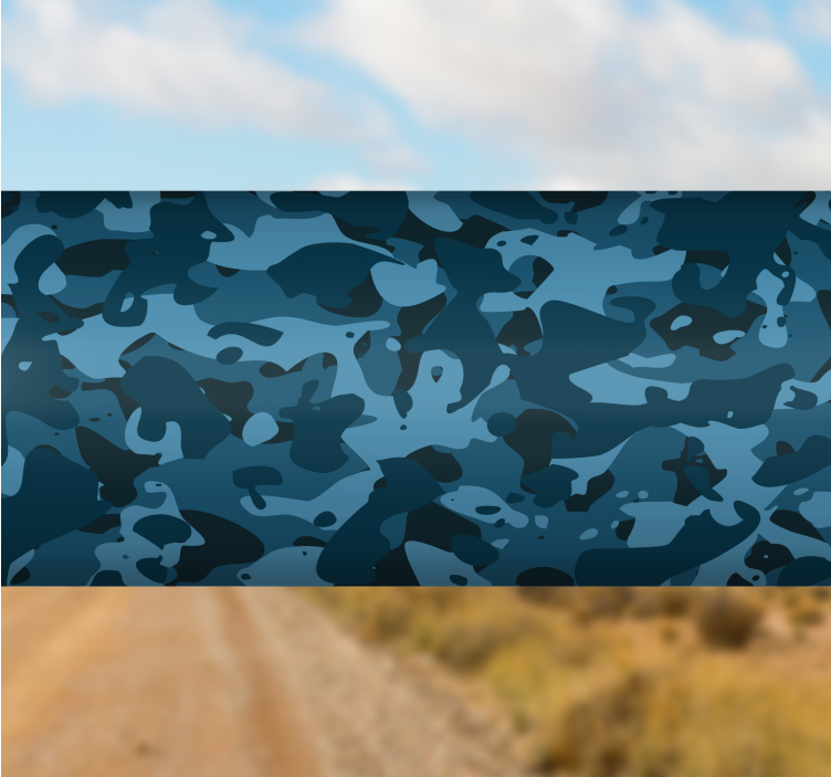 Blue military pattern bike sticker - TenStickers