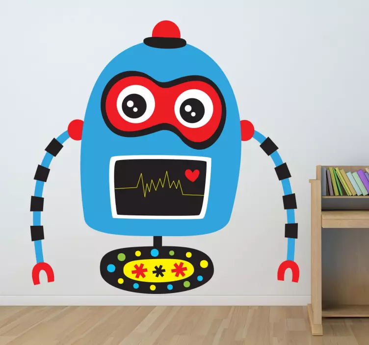 Blue Robot Kids Sticker - TenStickers