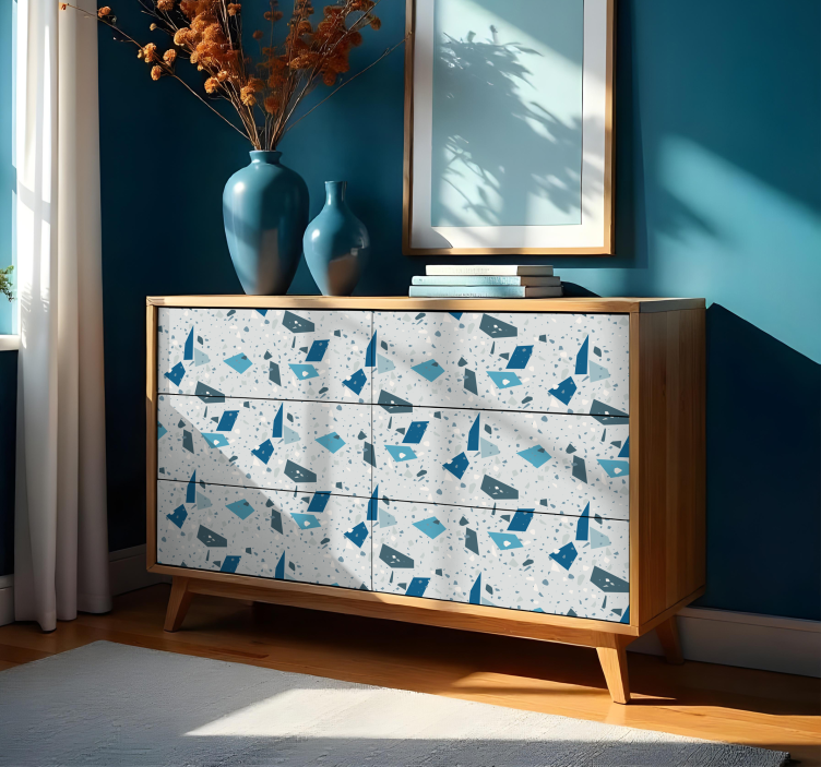 blue terrazzo furniture sticker - TenStickers