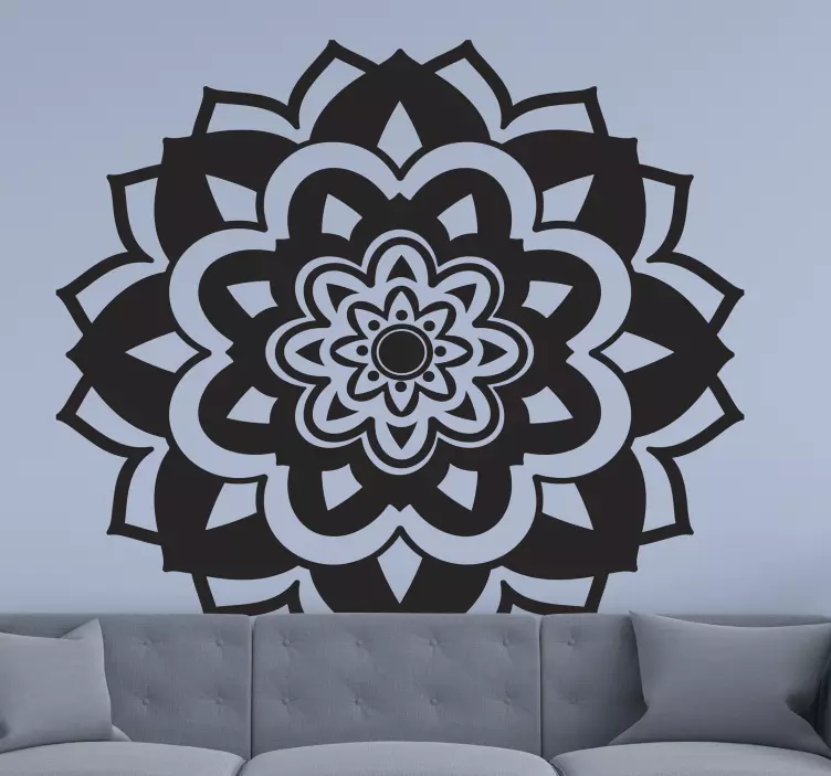Bold Floral Mandala decoration wall sticker - TenStickers