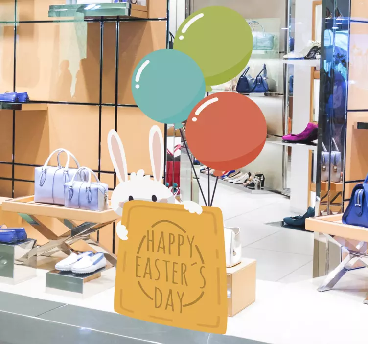 Bunny Easter Window Sticker - TenStickers