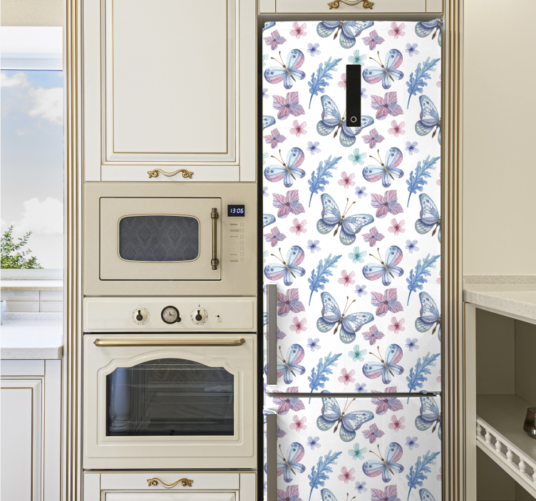 Butterfly purple pattern fridge sticker - TenStickers