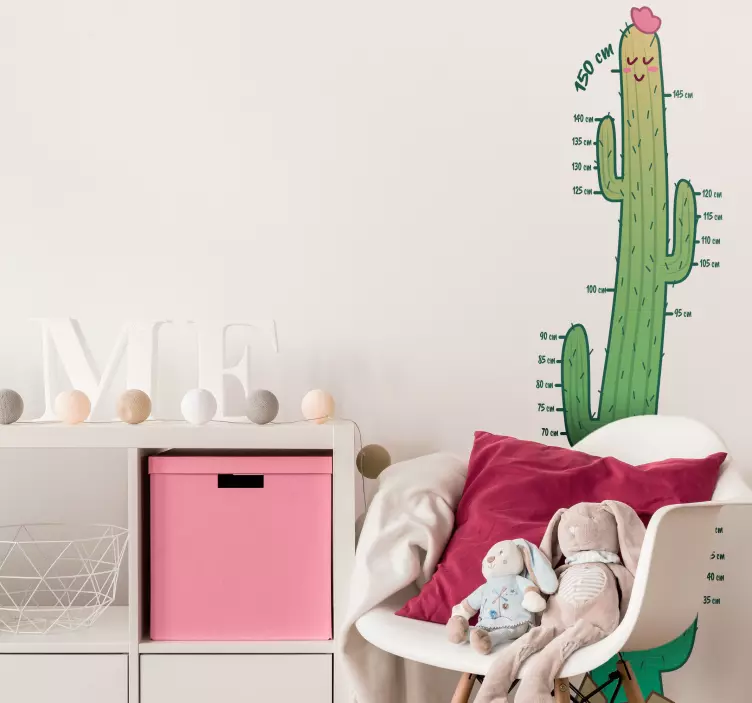 Cactus Height Chart Children´s Wall Sticker - TenStickers