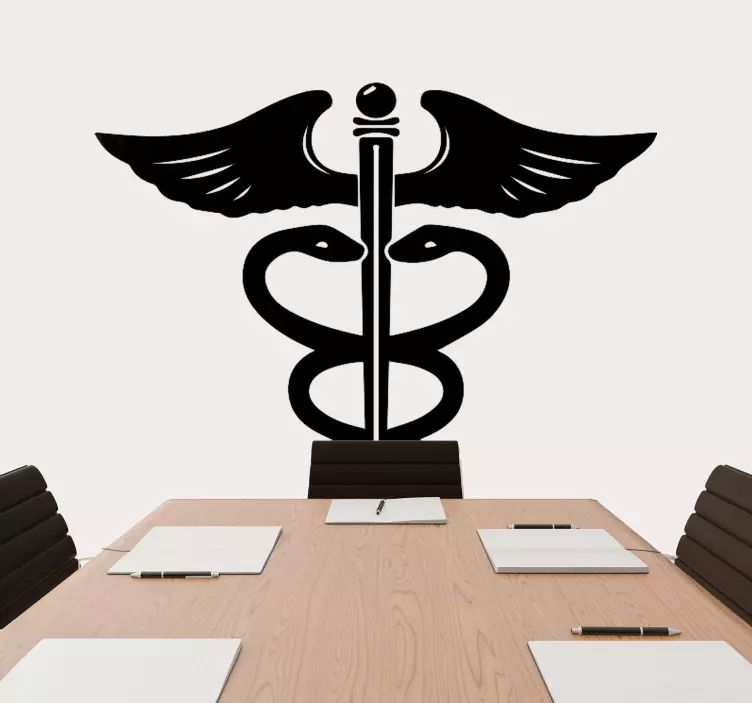 Caduceus symbol graphic medicine and health sticker - TenStickers