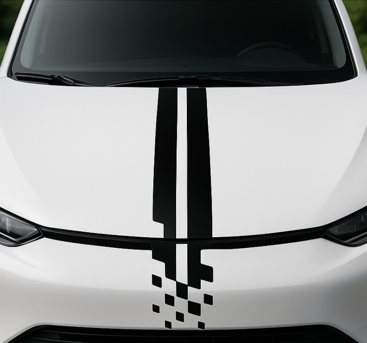 Car sticker abstract stripes for bonnet - TenStickers