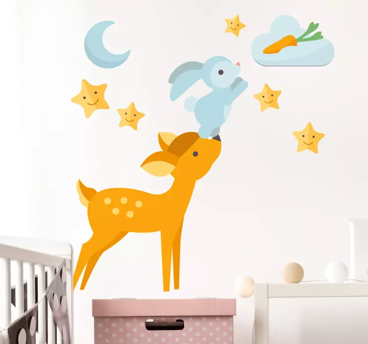 Carrot Flying Rabbit Decal - TenStickers