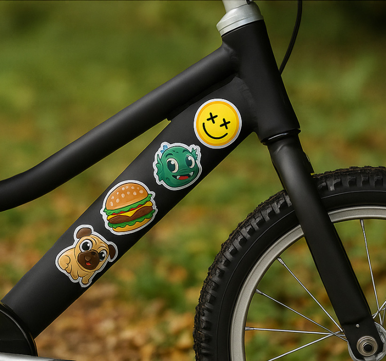 Cartoon characters collection bike sticker - TenStickers