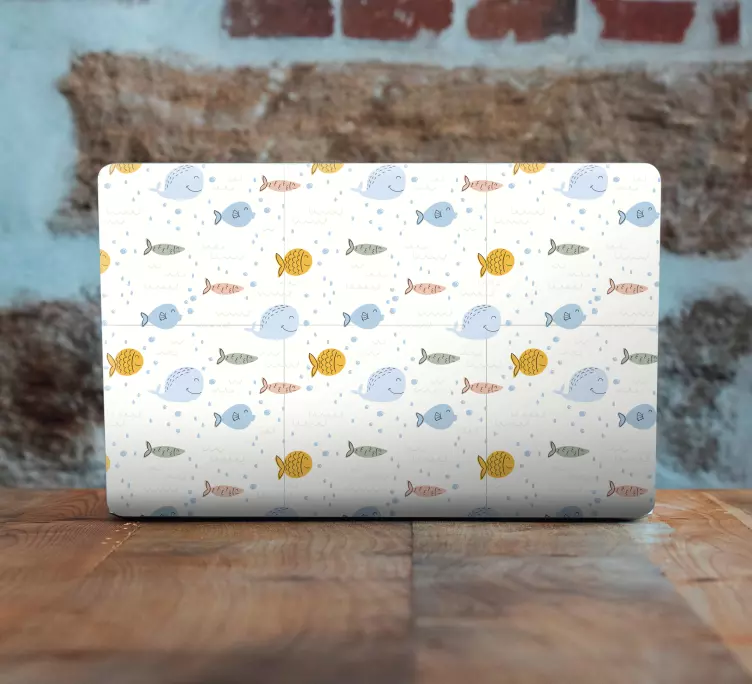 Cartoon multicolor fish laptop skin - TenStickers