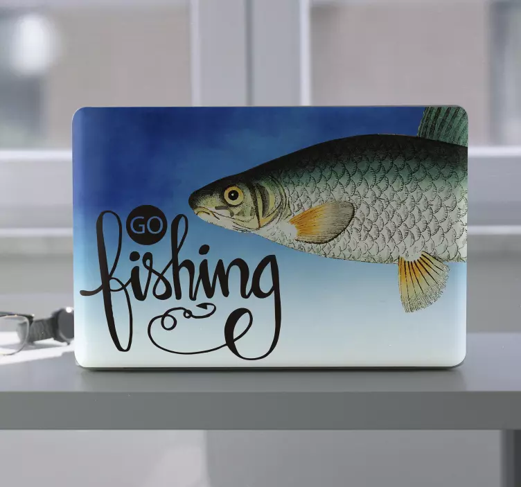 CAST YOUR LINE laptop skin - TenStickers