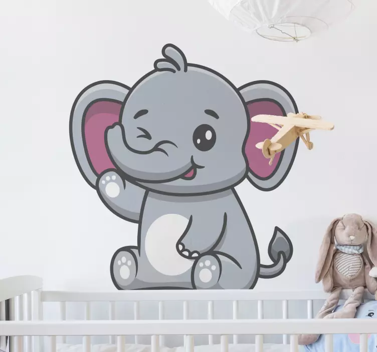 Charming Elephant Sculpture wall stickers for kid - TenStickers