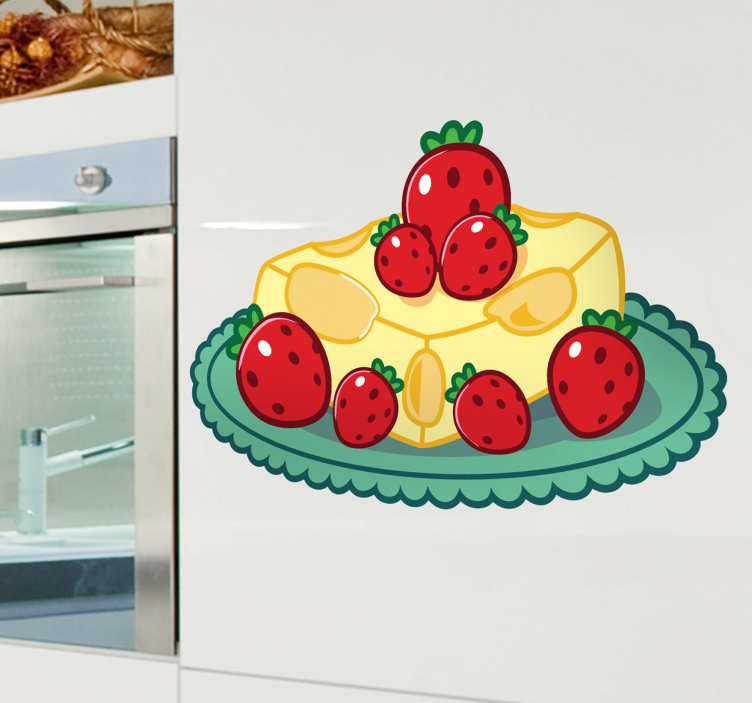 Cheese and Strawberries Wall Sticker - TenStickers