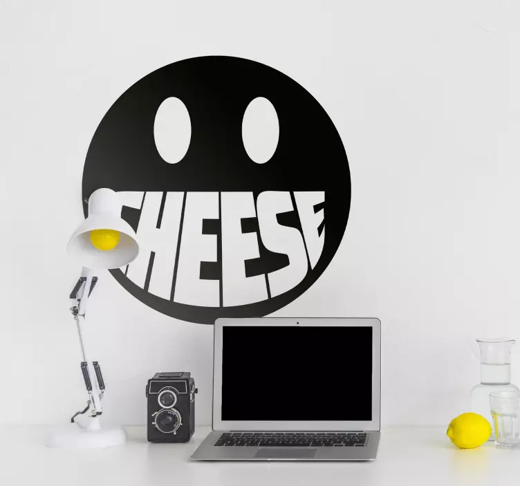 Cheese Black Smile object sticker - TenStickers