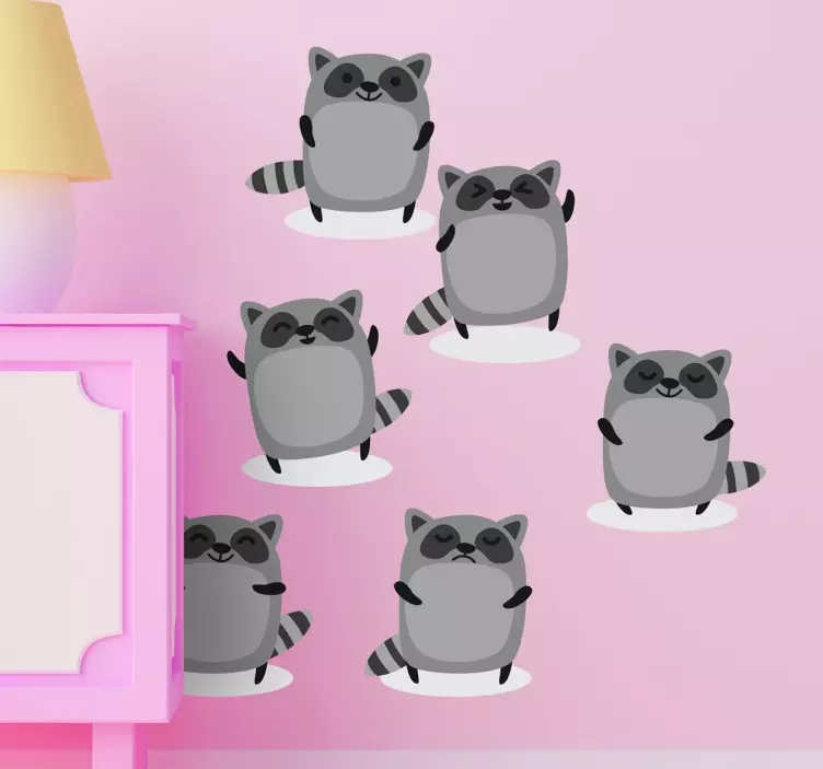 Children's Raccoon Stickers - TenStickers