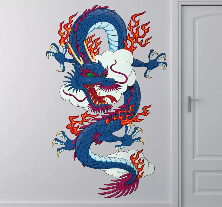 Chinese dragon dinosaur wall sticker - TenStickers
