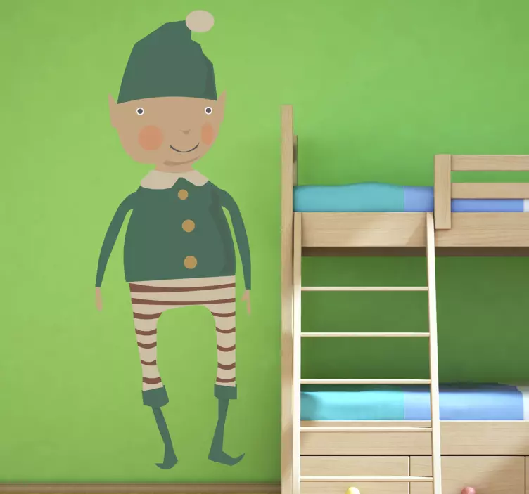 Christmas Elf Illustration Sticker - TenStickers
