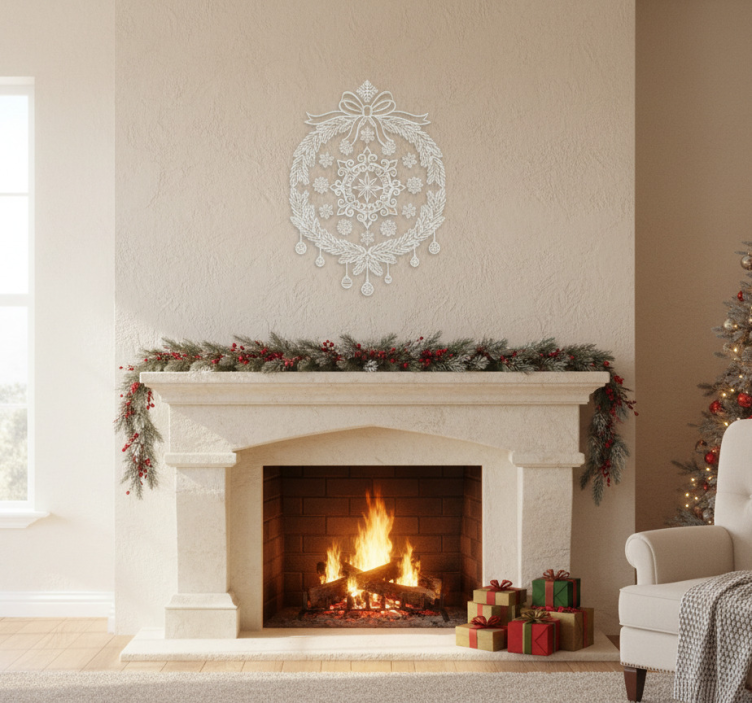 Christmas sticker white window decals - TenStickers