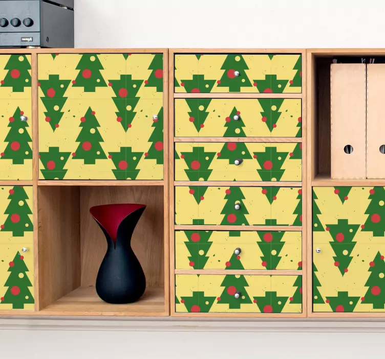 Christmas Tree Pattern holiday sticker - TenStickers