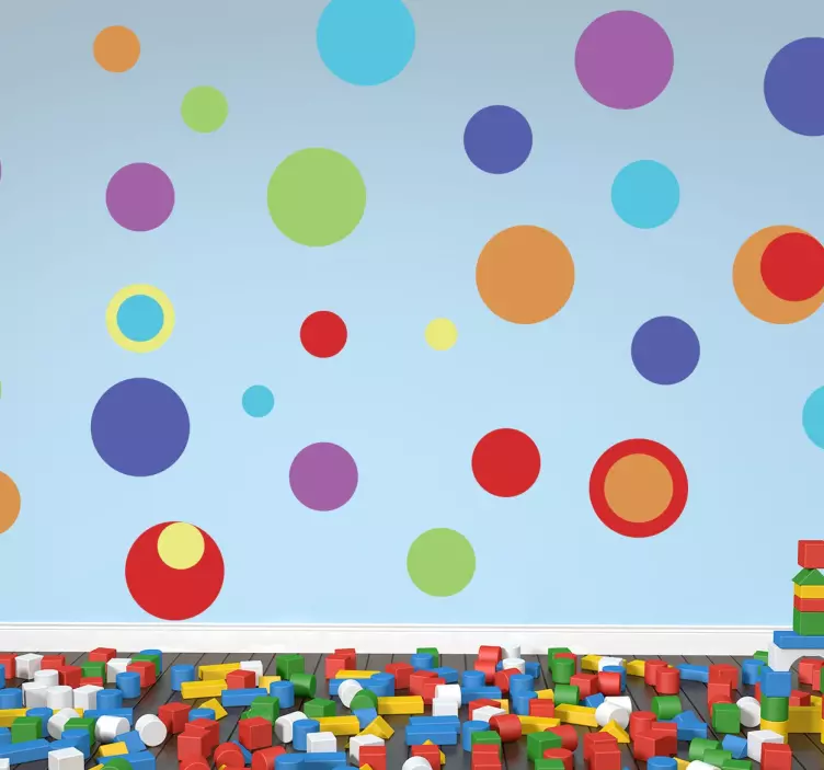 Amazing colorful circles geometric wall sticker - TenStickers