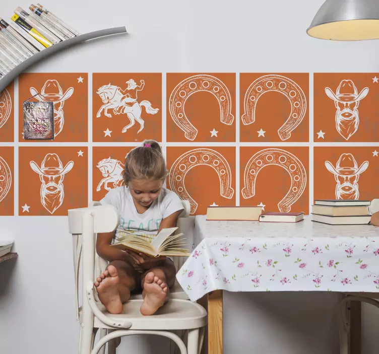 Circus wall sticker cowboy theme art - TenStickers