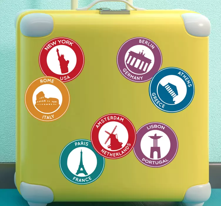 City Travel Icons wall sticker - TenStickers