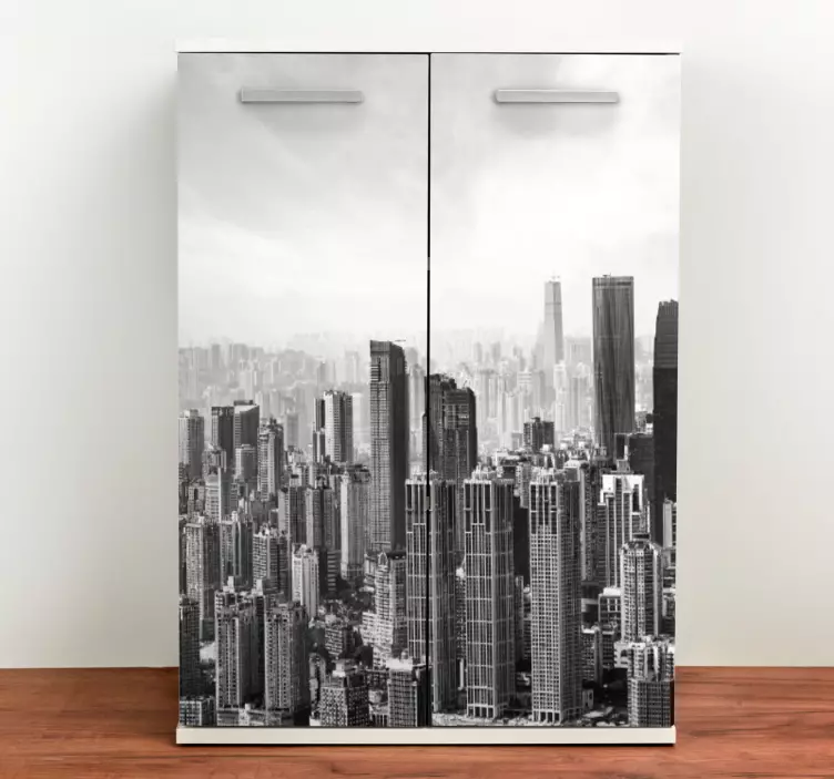 City view wardrobe furniture sticker - TenStickers