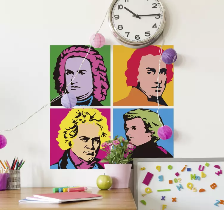 Classic Composers Portraits musical wall sticker - TenStickers
