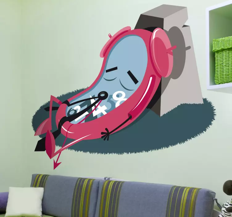 Clock Resting Decorative Sticker - TenStickers