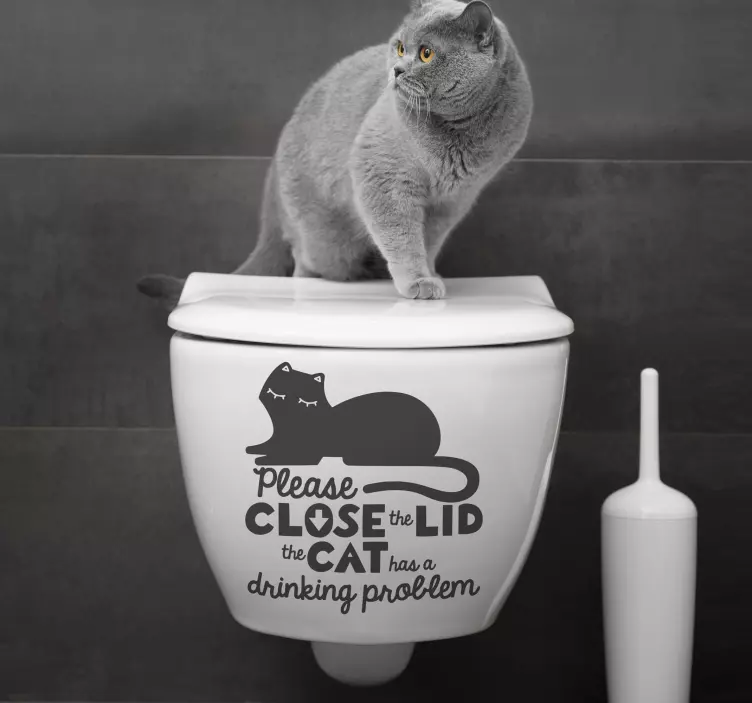 close the lid cat pet wall art - TenStickers