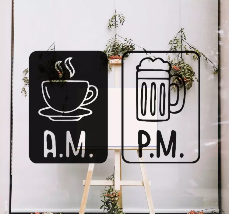 Coffee Beer Labels shop window sticker - TenStickers