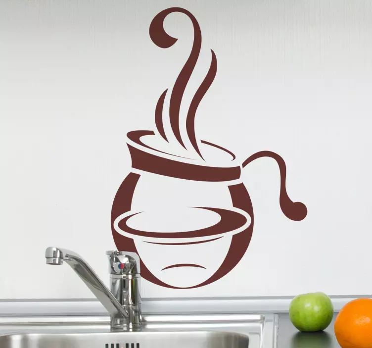 Coffee Pot Kitchen Sticker - TenStickers