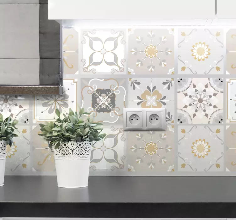 Colored patterns tile sticker - TenStickers