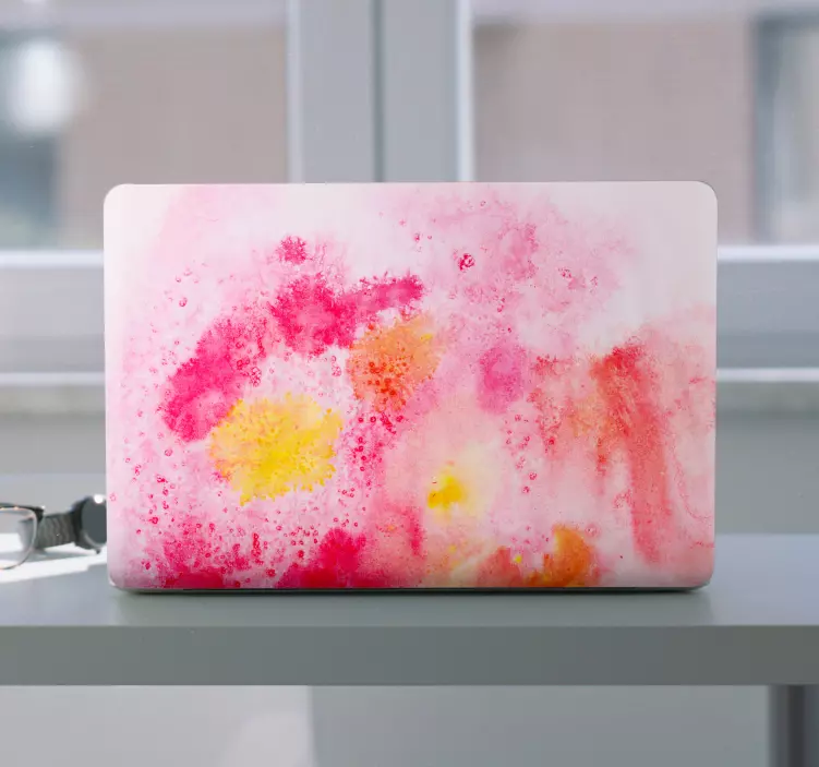 Colorful acrylic brush stroke laptop decal - TenStickers