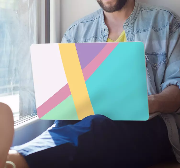Colorful background color blocks laptop skins - TenStickers