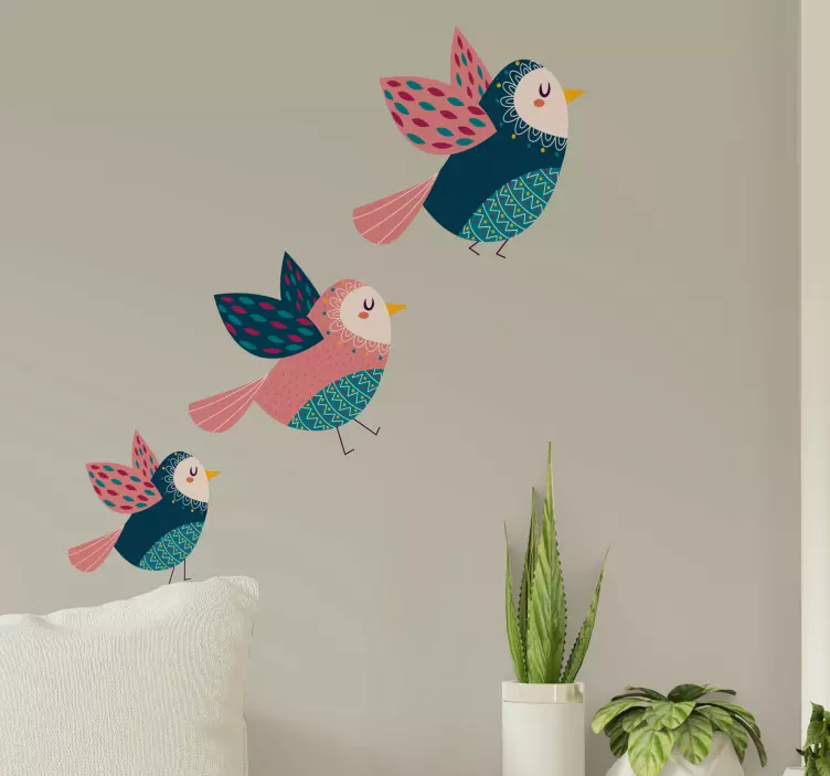Colorful Flying Birds bird wall sticker - TenStickers